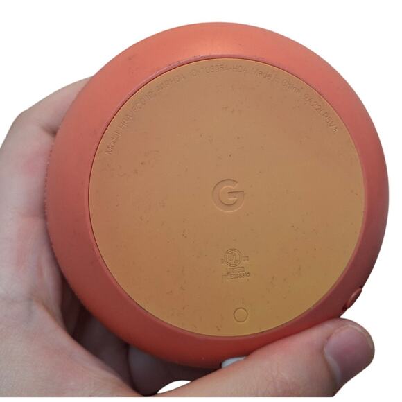 Orange Google Nest Mini First Generation Bluetooth Speaker w Power Cord - Picture 2 of 4